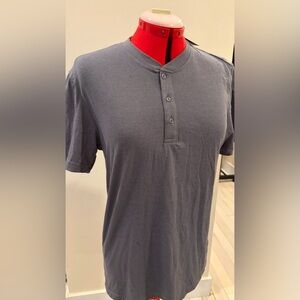 Heather Grey Short Sleeve Henley